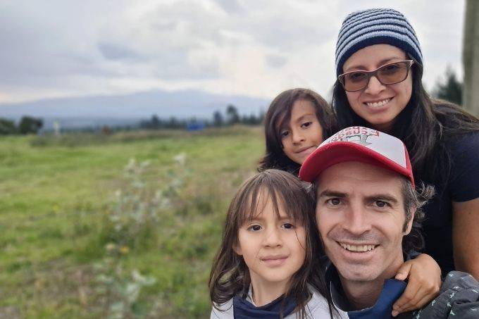 Our family enjoying a volcano