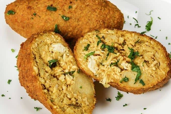 Corviche with fish and cheese