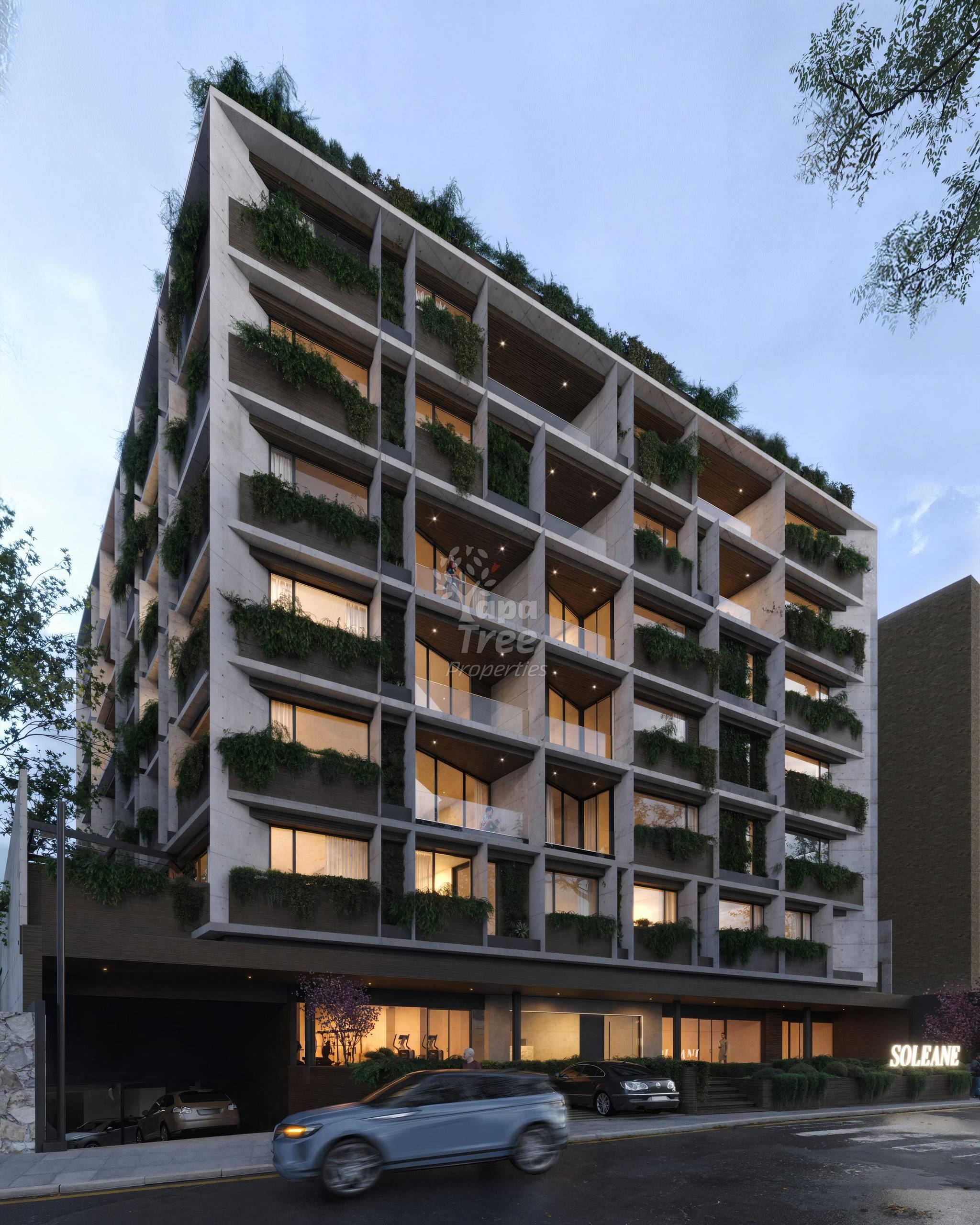 Facade at dusk