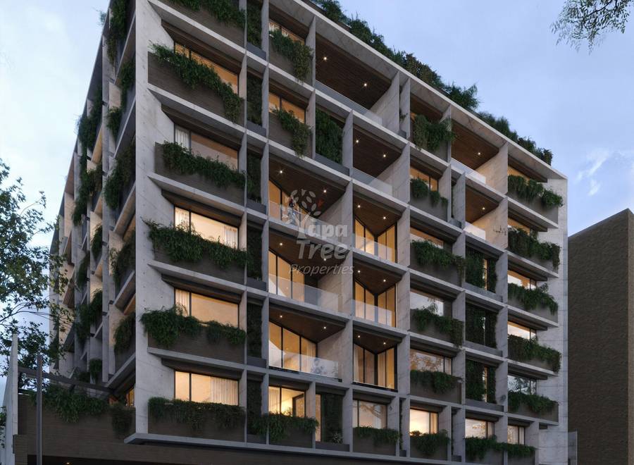 Facade at dusk
