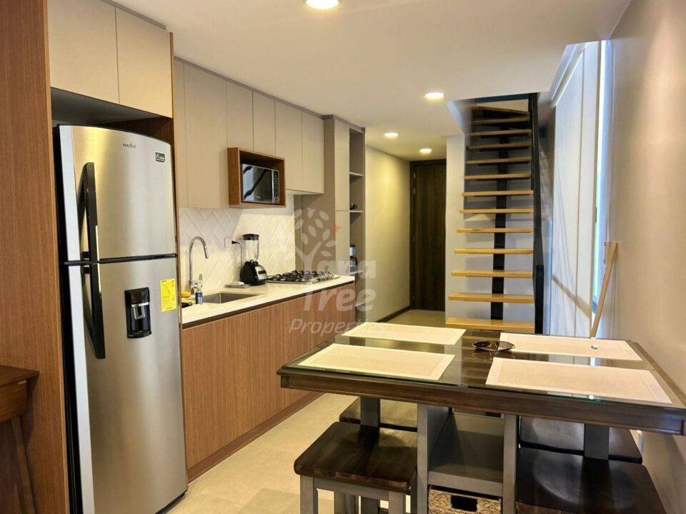 Modern 1-Bedroom Duplex Apartment with Private Balcony in Contemporary Building
