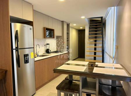 Modern 1-Bedroom Duplex Apartment with Private Balcony in Contemporary Building