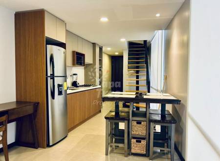 Modern 1-Bedroom Duplex Apartment with Private Balcony in Contemporary Building