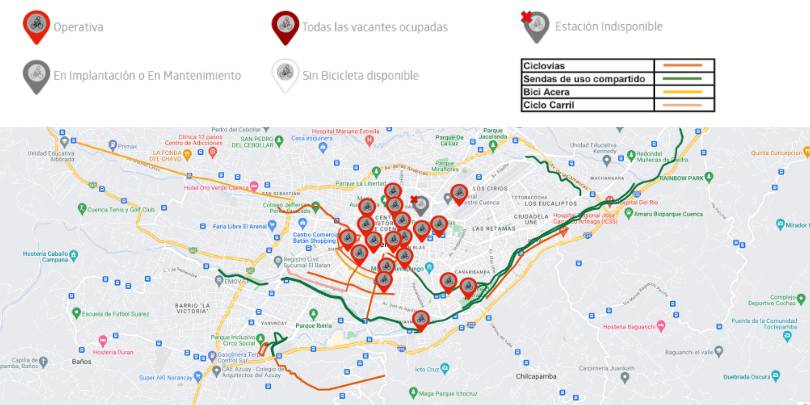 Cuenca Ciclovia Routes